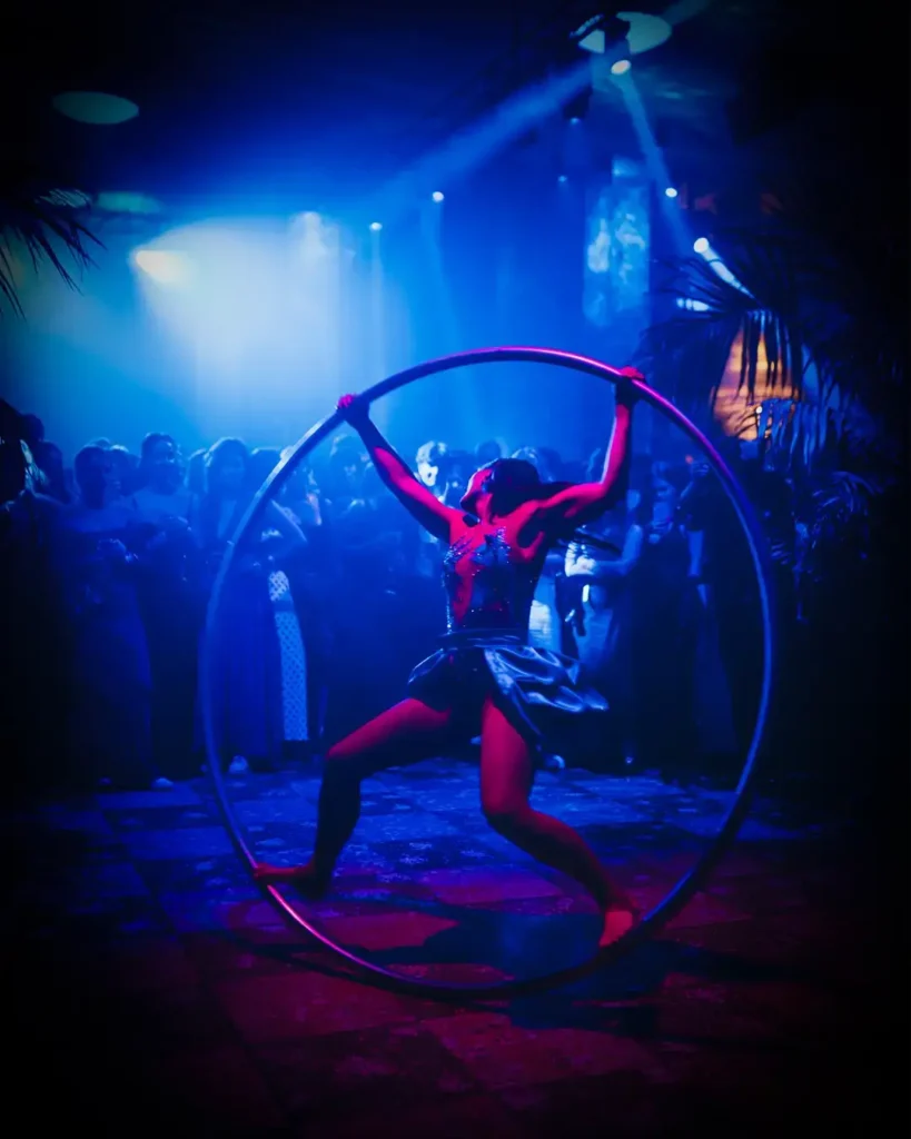 Roving entertainment performer interacting with guests at a Sydney event