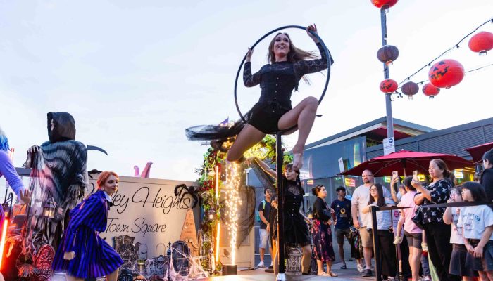 Kylie Simpson cyr wheel performer Sydney at a corporate event