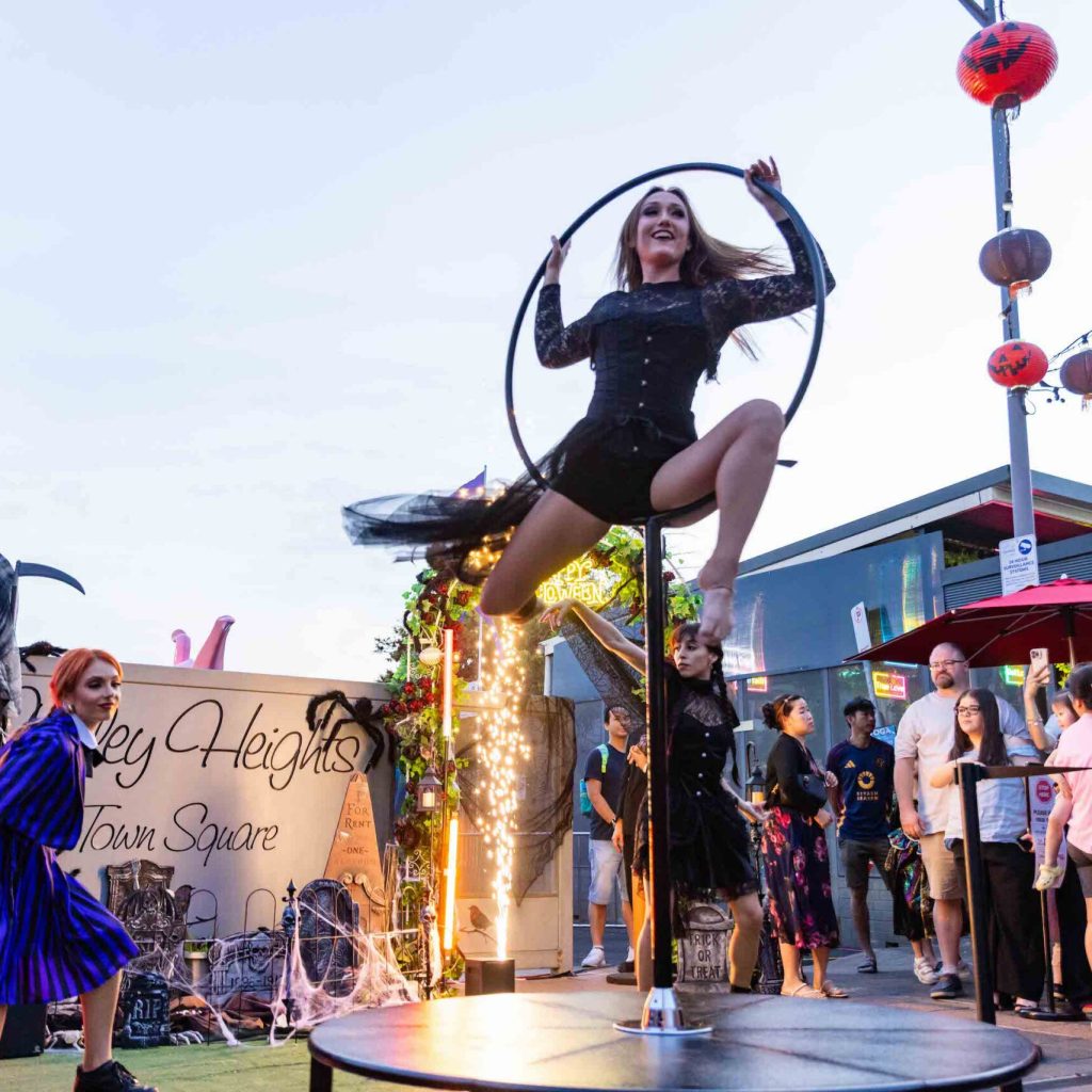 Kylie Simpson cyr wheel performer Sydney at a corporate event